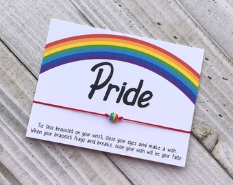 Pride wish bracelet Pride love LGBTQ rainbow  wish bracelet with a small rainbow bead bracelet