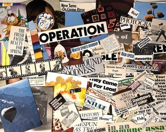 Mystery random magazine clippings lot of ephemera magazine words phrases & images for vision boards, journal and crafts
