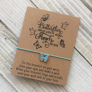Pulsera de deseo de mariposa Las mariposas aparecen cuando los ángeles están cerca de la pulsera de deseos con una pulsera de deseo de amuleto de mariposa