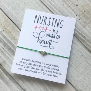 Nurse Wish Bracelet cord wish bracelet simple gift cord Nursing is a work of heart wish bracelet