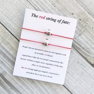 Red string of fate personalized bracelet couples bracelet red string couples personalized bracelet Initials bracelet