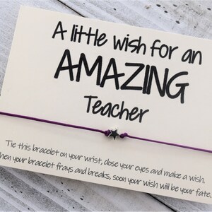 Personalized Wish Bracelet with Star Charm - Gift for Teacher, Friend