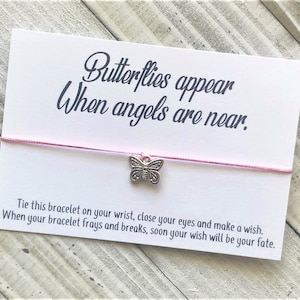 Butterfly wish bracelet Butterflies appear when angels are near wish bracelet with a butterfly charm wish bracelet