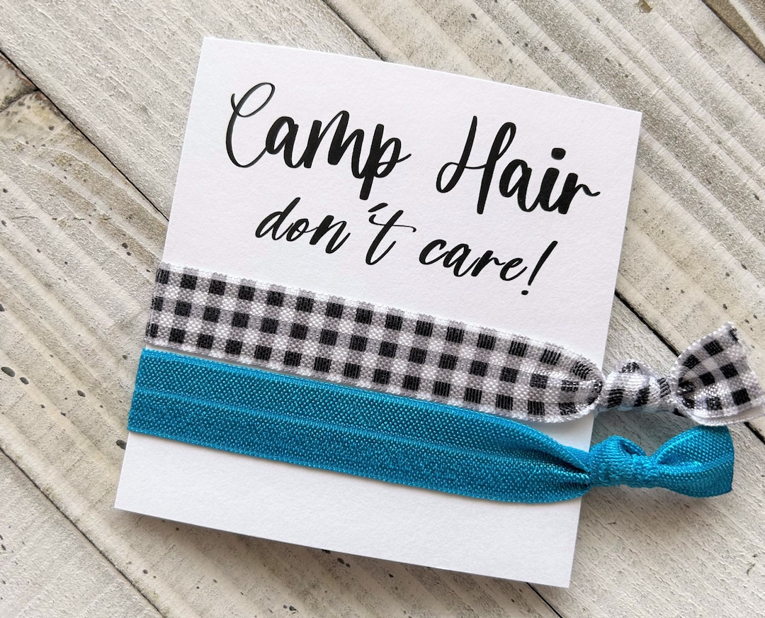 Hair Ties Party Favor Camp Hair Card for Camp Camping Party Birthday ...