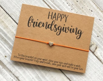 Happy Friendsgiving wish bracelet Friendsgiving gift wish bracelet gift card gift