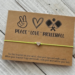 Vrede liefde Pickleball wens armband Pickleball cadeau vriendschap armband pickleball lover gift wens armband