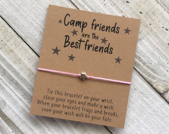Camp wish Bracelet with a star bead Camp friends are the best friends wish bracelet simple gift cord wish bracelet