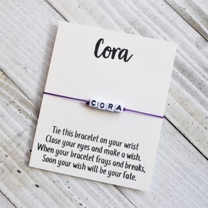 Nome Wish Bracelet cord wish bracelet simple gift cord personalized custom wish bracelet on personalized card