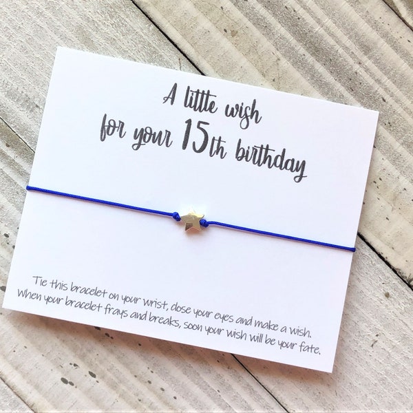 15th birthday Wish Bracelet cord Happy birthday wish bracelet simple gift cord wish bracelet 15th birthday gift