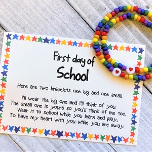 first day of school bracelet set first day of school mommy and me daddy and me set of 2,3,4,5,6 comfort wish bracelet.