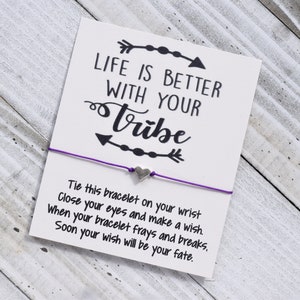 Tribe Wish Bracelet amis wish cord wish bracelet simple cadeau wish bracelet avec un coeur perle bracelet wish