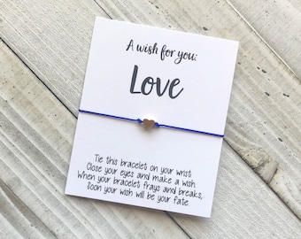 Love Wish Armband koord wens armband eenvoudig cadeau koord wens armband met een hart kraal wens armband