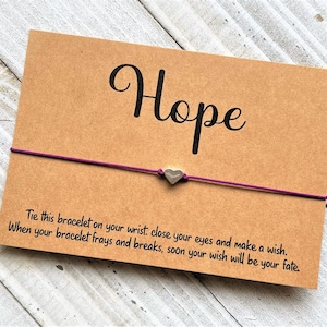 Hope wish Bracelet cord friendship bracelet hope inspirational support love gift wish bracelet simple gift cord wish bracelet love gift