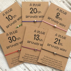 Aangepaste verjaardag wens armband met een ster kraal charme koord gepersonaliseerde Gelukkige verjaardag wens armband eenvoudige cadeau koord wens armband