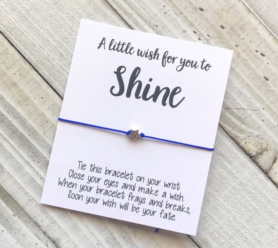 Star Wish Bracelet Cord Wish Bracelet Simple Gift Cord Shine Star Wish Bracelet With a Tiny Star Bead Wish Bracelet Etsy