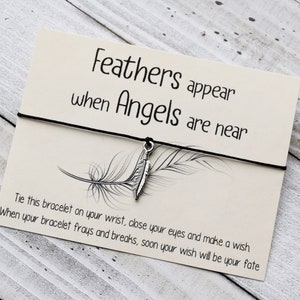 Bracelet de souhaits en plumes Des plumes apparaissent lorsque les anges sont proches