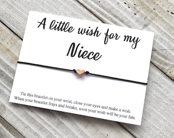 Niece Wish Bracelet cord Niece gift wish bracelet simple gift cord wish bracelet love Niece wish