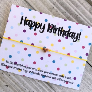 Joyeux anniversaire Wish Bracelet avec un cordon de charme de perle de cœur Joyeux anniversaire wish bracelet simple cordon cadeau wish bracelet