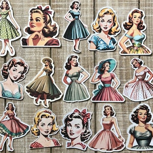 Set von 15 Junk Journals Vintage Frauen Vintage Nostalgische Papierschnitten Vintage Nostalgische Papier