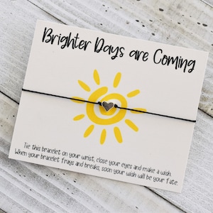 Sun Wish Bracelet días más brillantes se acercan wish cord wish bracelet simple regalo wish bracelet con una cuenta de corazón wish bracelet