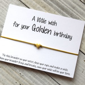 Cumpleaños dorado Wish Bracelet cord Feliz cumpleaños wish bracelet simple cordón de regalo wish bracelet golden birthday gift