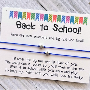 back to school bracelet set first day of school mommy and me daddy and me set of 2,3,4,5,6 comfort wish bracelet.