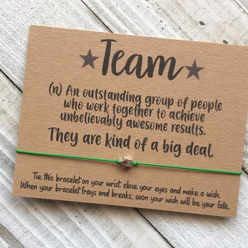 Team Wish Bracelet Team Gift Team Definition Office Co Workers - Etsy