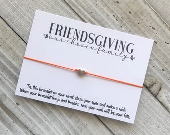 Happy Friendsgiving wish bracelet Friendsgiving gift wish bracelet gift card gift