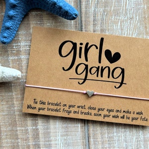 Girl Gang Wish Bracelet amis souhait cordon souhait bracelet simple cadeau souhait bracelet avec un coeur perle souhait bracelet