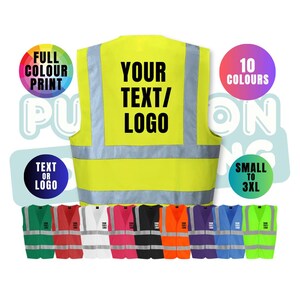 Personalised Custom High Viz Jacket - Safety Workwear with Logo or Text | Custom Hi Vis Vest or Coat | Reflective PPE Gear