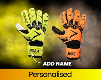 Custom Name Football Goalkeeper Gloves - Great Gift - Junior and Adults sizes