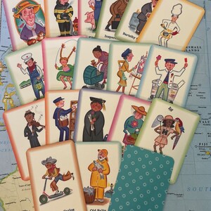 Vintage Miniatur-Whitman Old Maid Spielkarten - Set von 10