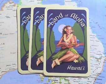 Vintage Land of Aloha Hawai'i Hula Girl Playing Cards- Set of 10