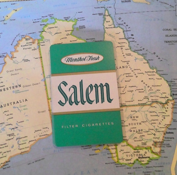 salem cigarettes playing cards Deck Of Made In USA Vintage 1970s (Wrong Box) Geometric patterns engulf a mysteriously shrouded figure Vintage Winston and Salem Cigarette