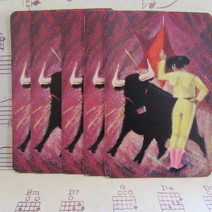 Miniature Bullfighter with Bull Playing Cards- Set of 10