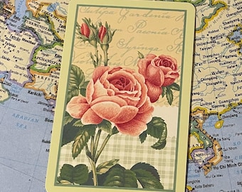 Vintage Pink Roses Playing Card- Set of 5