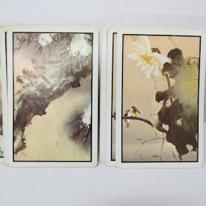 Jeu de cartes Pinochle oiseau vintage - Lot de 10, 5 de chaque modèle