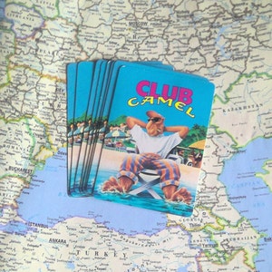 Cartas de baralho de propaganda de cigarro Vintage Club Camel - Conjunto de 14