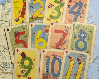 Vintage miniatuur speelkaarten: set van 11 inch