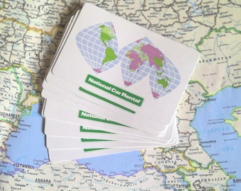 Vintage National Car Rental World Playing Cards- Set of 4