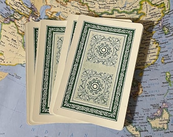 Vintage bloemgroene speelkaarten: set van 11 inch