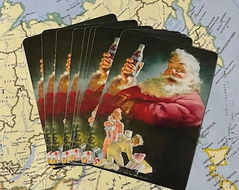Vintage Coca-Cola kerstman speelkaarten - set van 10