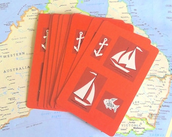 Vintage zeilboot speelkaarten: set van 12 inch
