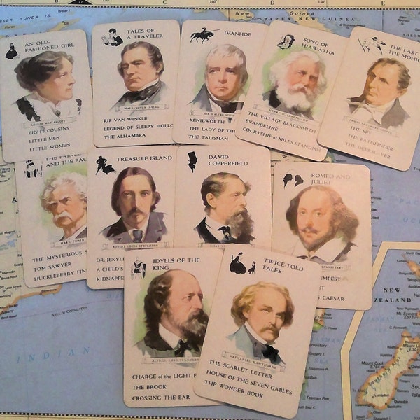 Miniature Whitman Author Cards- Set of 11