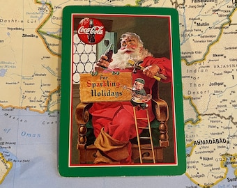 Vintage Coca-Cola speelkaarten kerstman en elf: set van 10