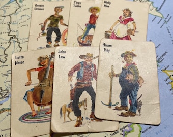 Vintage Miniature Whitman Old Maid Playing Cards- Set of 8