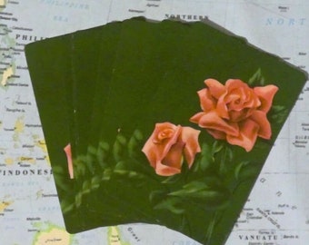 Vintage Pink Roses Playing Card- Set of 8