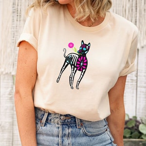 Day of the Dead Dog Shirt, Dia de los Muertos Dog Tshirt, Dog Halloween Shirt, Cute Graphic Tee, Mexican Spanish Holiday Gift, Sugar Skull