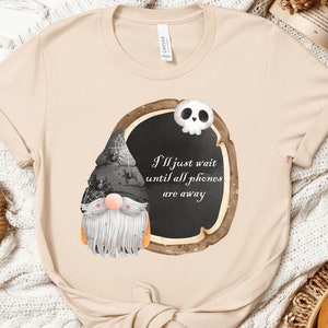 Funny Halloween Teacher Shirt: Wizard Gnome Phones Away Tee