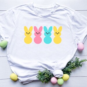 Cute Spring Bunny Shirt Bunny Easter T-Shirt Bunnies Spring Shirt Easter Bunny Tshirt Gift for Her Cute Easter Tee Easter Flower Girls Bunny